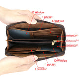 Royal Bagger Vintage Long Clutch Wallets, Genuine Leather Coin Purse for Men, Large Capacity Zipper Wristlet Bag 1658