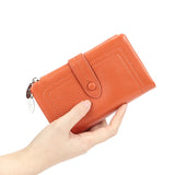 Royal Bagger Long Trifold Wallets for Women Genuine Cow Leather Large Capacity Clutch Wallet Fashion Coin Purse Card Holder 1562